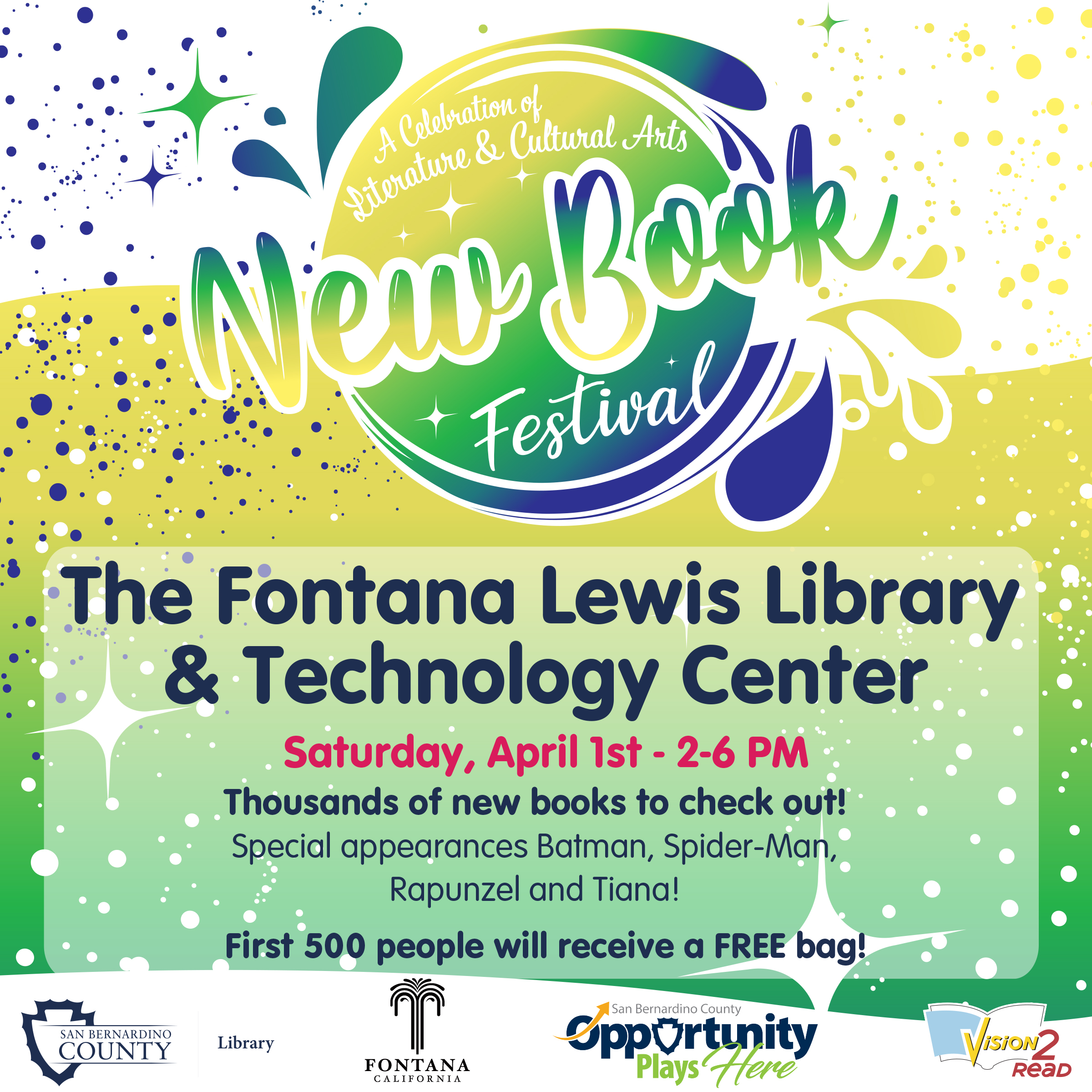 New Book Festival returns to Fontana Branch Library April 1